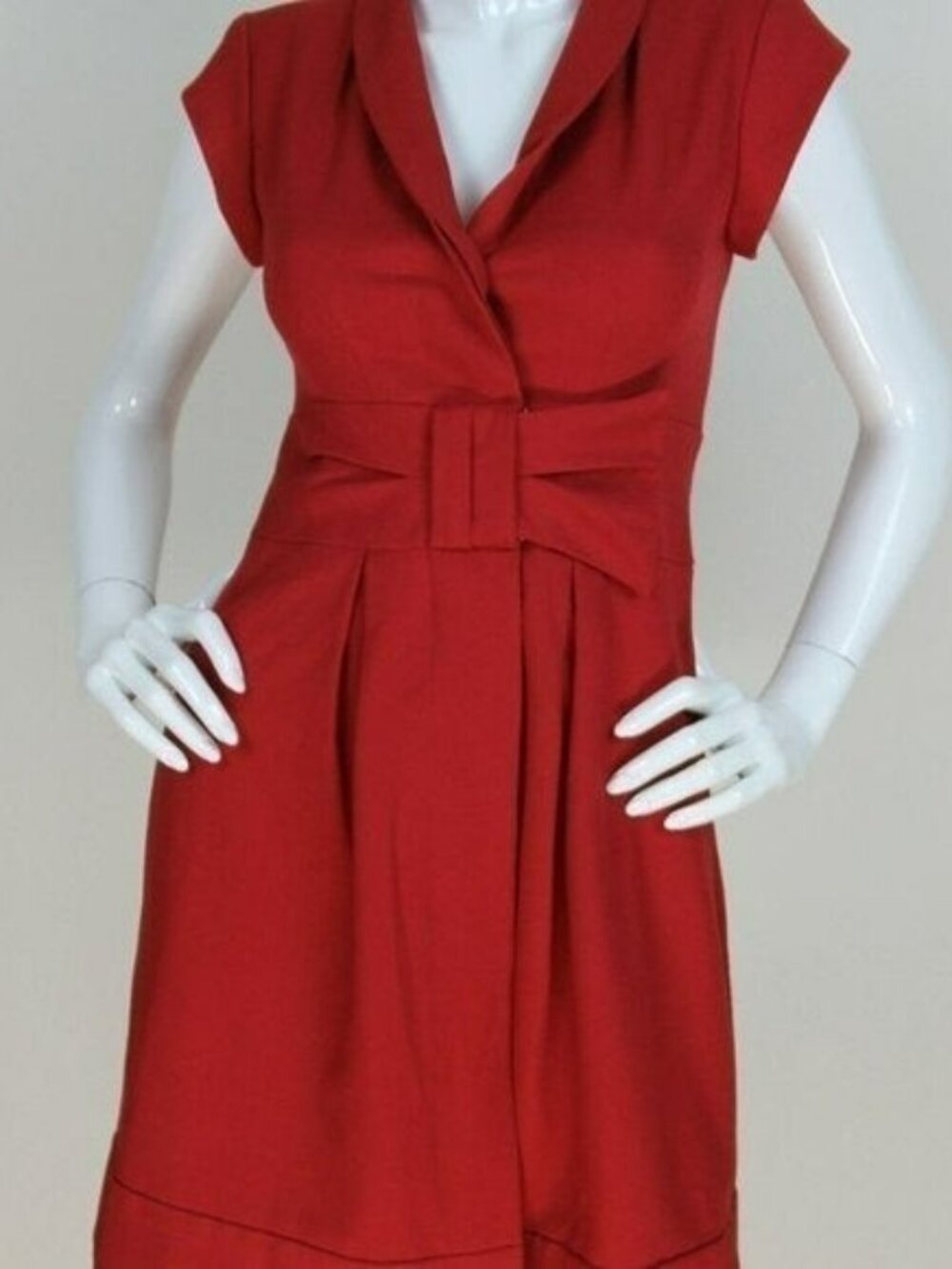 Nanette Lepore Red Button Down Dress 4